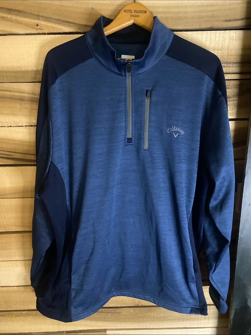 Callaway Blue Two-Tone Quarter-Zip Performance Pullover size XXL